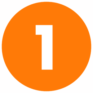 StaffBuilder An icon of the number 1, centered inside an orange circle.