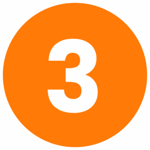 StaffBuilder An icon of the number 3, centered inside an orange circle.