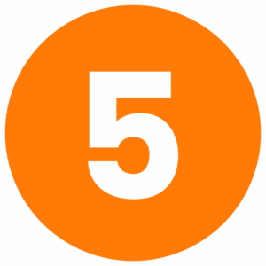 StaffBuilder An icon of the number 5, centered inside an orange circle.