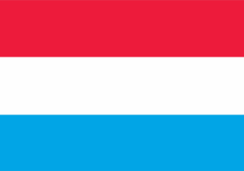 National flag of Luxembourg with red, white, and light blue horizontal stripes.